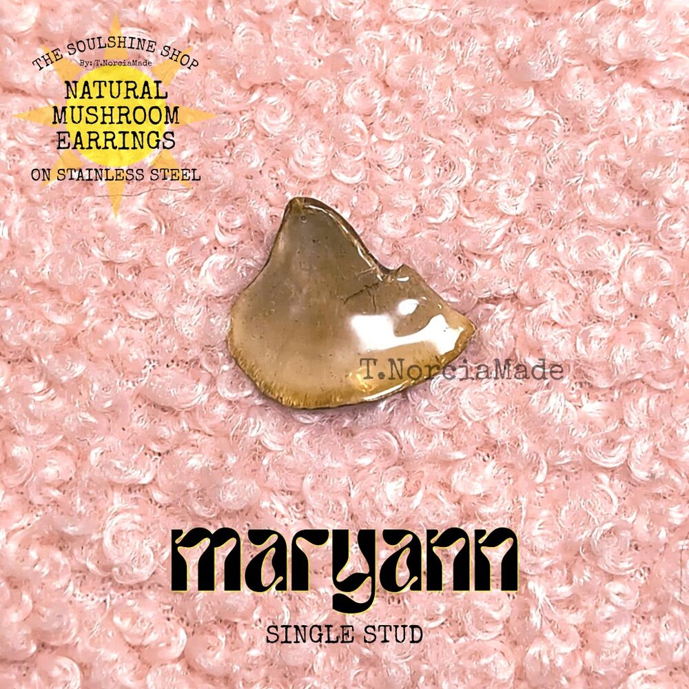 MaryAnn Natural Mushroom Single Stud Earring